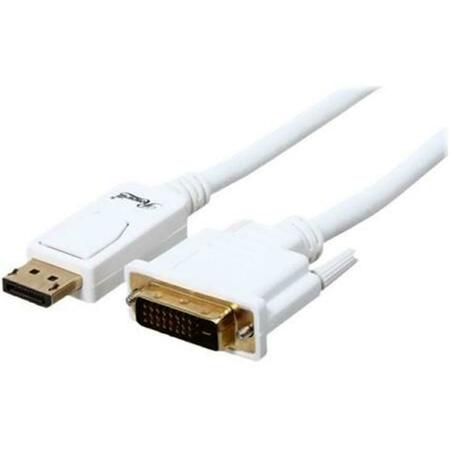 ROSEWILL 6 ft. Cable Display Port to DVI 28Awg Male to Male, White RCDC-14006